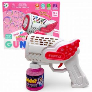 Пістолет з мильними бульбашками, на батарейках (рожевий)