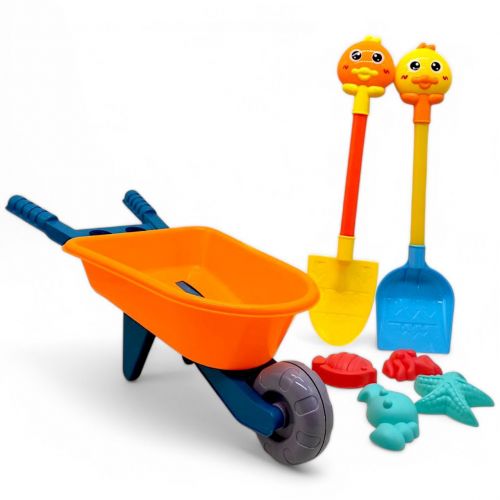 Пісочний набір з тачкою 50 см - 2 лопатки, 4 формочки