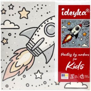 Картина за номерами для дітей "Космічна ракета" 25х25 см