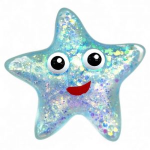 Антистрес, жуйка-тягучка "Зірка" 9 см (блакитний)