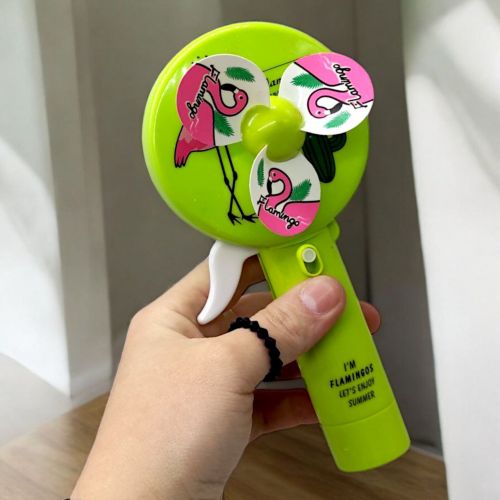 Вентилятор ручний (18 см) "Фламінго", рожевий