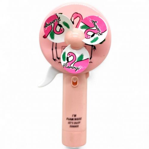 Вентилятор ручний (18 см) "Фламінго", рожевий