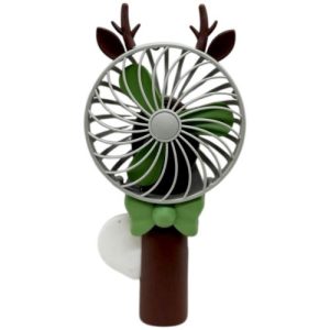 Вентилятор ручний з ріжками (19 см), коричневий