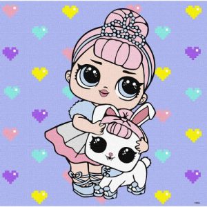 Картина за номерами з фарбами металік "L.O.L. Surprise! TroopSurprise Crystal Queen With Crystal Bunny" 40х40 см