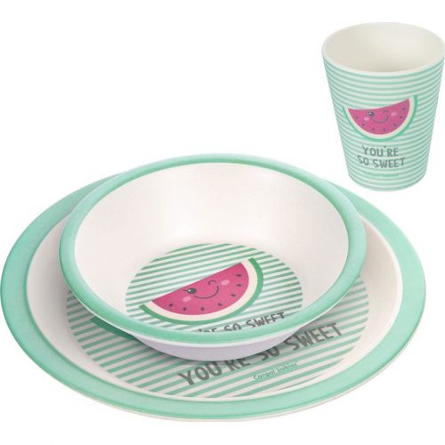 Набір посуду бамбукового "SO COOL" (3 ел) рожевий