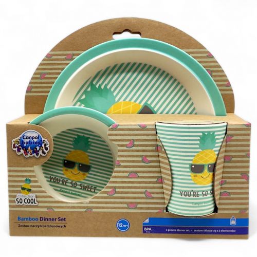 Набір посуду бамбукового "SO COOL" (3 ел) бірюзовий