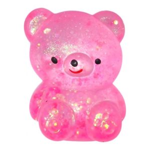 Антистрес жуйка-тягучка "Ведмедик" 7,5 см (рожевий)