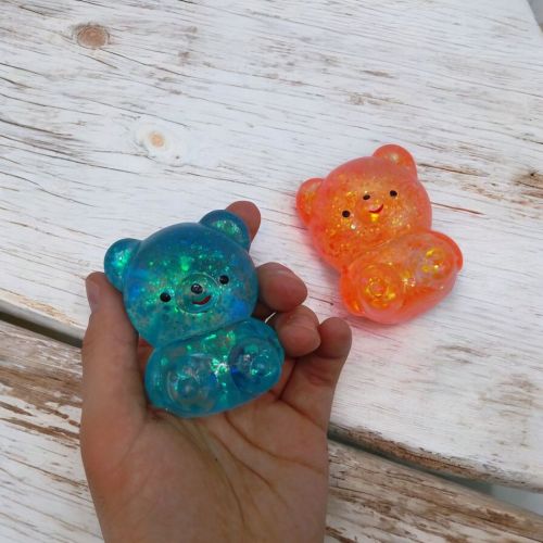 Антистрес жуйка-тягучка "Ведмедик" 7,5 см (синій)