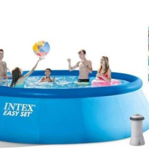 Басейн; об'єм:12430 л, фільтр+насос, розмір:457х107см (3785л/год, драбина, тент, підстилка)