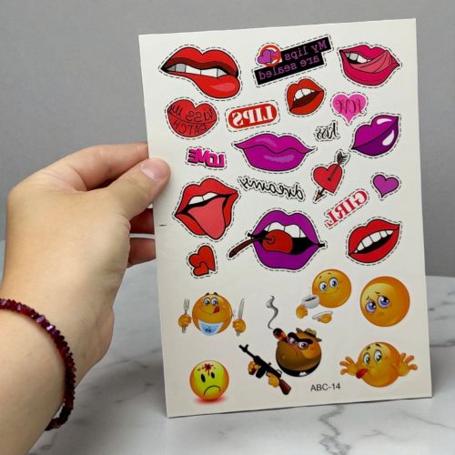 Тимчасове тату "Смайлики" (1 аркуш 25 тату)