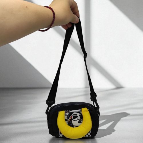 Сумочка mini (текстильна) 18х123 см (без ручок) (жовта)