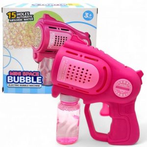Пістолет з мильними бульбашками рожевий (на батарейках)