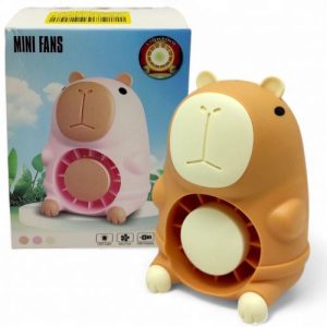 Дитячий вентилятор Капібара USB 11 см (коричневий)