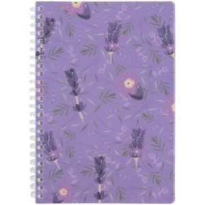 Блокнот на спіралі пласт. обкл., А5, 80 арк.,кл., Lavender 2