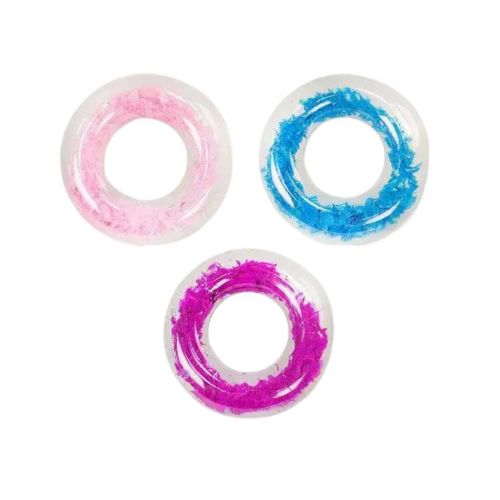 Надувне коло для плавання, ПВХ, прозоре з пірʼїнками, 70см. (БІЛИЙ)