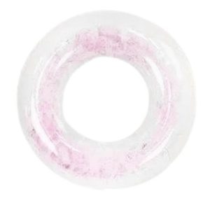 Надувне коло для плавання, ПВХ, прозоре з пірʼїнками, 70см. (БІЛИЙ)