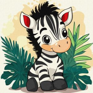 Картина за номерами "Весела зебра" 30х30 см