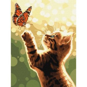 Набір для розпису по номерах "КІТ І МЕТЕЛИК" 30Х40 СМ