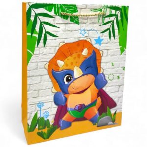 Пакет подарунковий, 32х26х10 см, ДИНОЗАВРИ (ВИД 4)