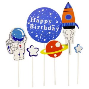 Топпер на торт Happy Birthday дитячий - КОСМОС