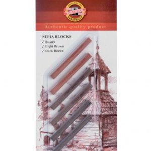 Брусок художн. сепія, 6 шт. набір