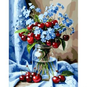 Картина за номерами "Букет квітів з вишнею" 40*50 см