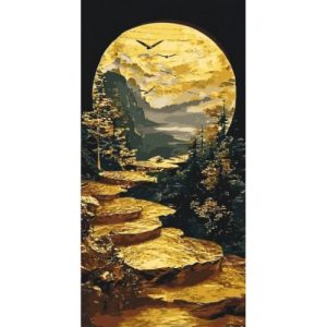 Картина за номерами з фарбами металік "Шлях до світанку" 40*80 см