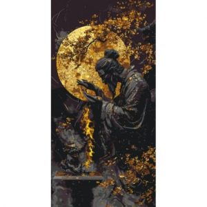 Картина за номерами з фарбами металік "Тиша великого майстра" 40*80 см