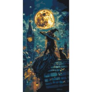Картина за номерами з фарбами металік "Юна відьма" 40*80 см