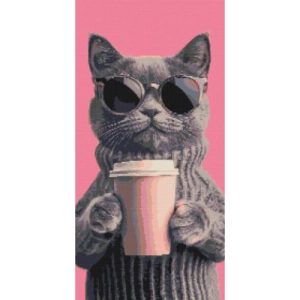 Алмазна мозаїка "Котячий вайб" 40х80 см