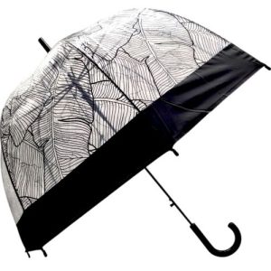 Парасолька напівавтомат, поглиблений купол, d=80 см, довжина: 81 см, 8 спиць, тростина, (ЧОРНА)