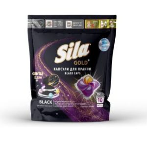 Засіб для прання в капсулах "Sila" (10шт*19г) GOLD BLACK з zip-замком