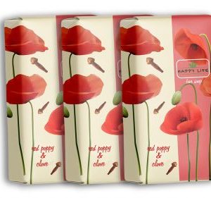 Happy Life, мило (180г) Червоний мак і гвоздика