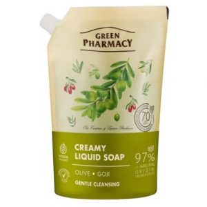 Green Pharmacy рідке мило 460мл дой-пак оливка та годжі EN