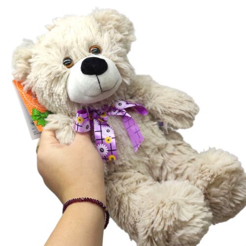 М'яка іграшка-обіймашка "Ведмедик Тедді" (ПУДРОВИЙ) 34 см