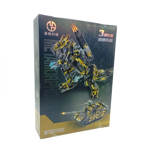 Конструктор 818 елементів, 3 варіанти збору: робот/динозавр/танк, в коробці