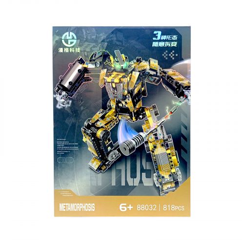 Конструктор 818 елементів, 3 варіанти збору: робот/динозавр/танк, в коробці