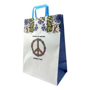 Пакет паперовий з ручками Крафт білий 25х15х34,5 см.