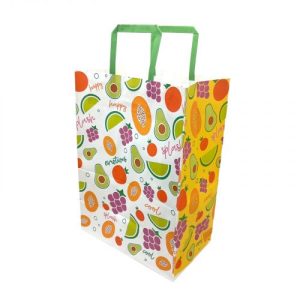 Пакет паперовий з ручками Крафт білий 25х15х34,5 см.