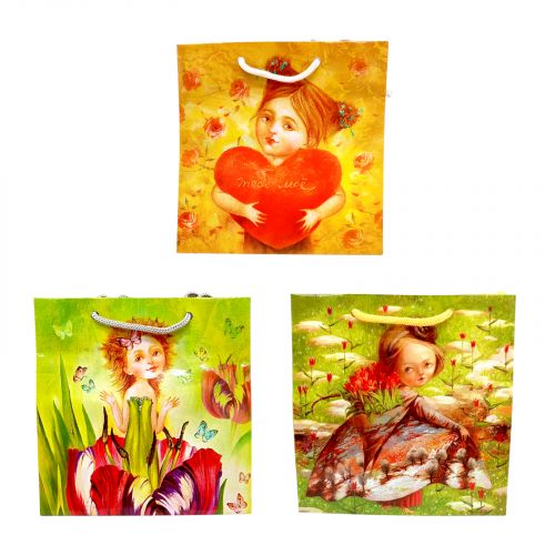 Пакет паперовий 16*16*7см, мікс видів