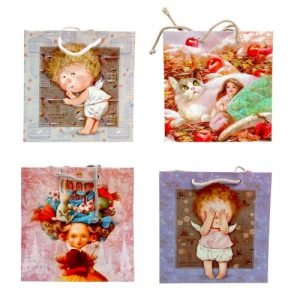 Пакет паперовий 16*16*7 мікс видів