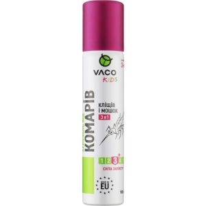 Vaco Kids Спрей від комах 3в1 від комарів, кліщів і мошок для дітей від 1 року, 80 мл