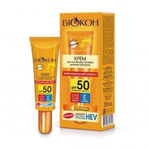 Біокон Крем для особливо чутливих ділянок обличчя Максимальний захист SPF 50,  25 мл.