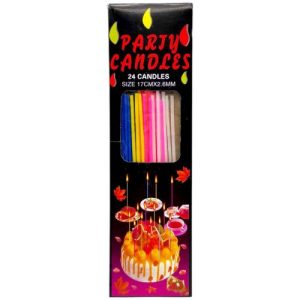 Набір свічок для торта "Неонові" 10 штук довгі мікс