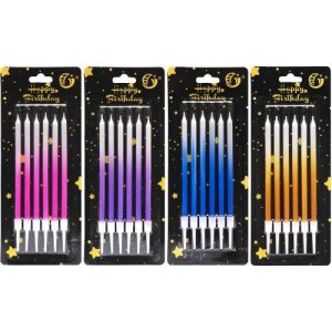 Набір свічок для торта, 6 шт (мікс)