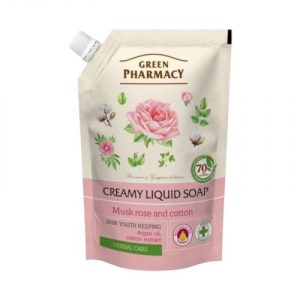 Green Pharmacy рідке мило 460мл дой-пак мускатна троянда та бавовна EN