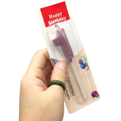 Свічка для торта "Цифра 1" (ФІОЛЕТОВА)