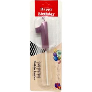 Свічка для торта "Цифра 1" (ФІОЛЕТОВА)