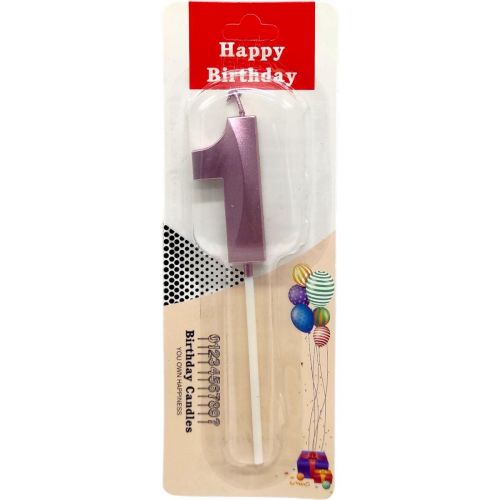 Свічка для торта "Цифра 1" (ФІОЛЕТОВА)