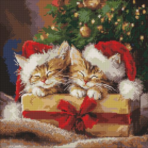 Алмазна мозаїка "Пухнасті подарунки" 40х40 см